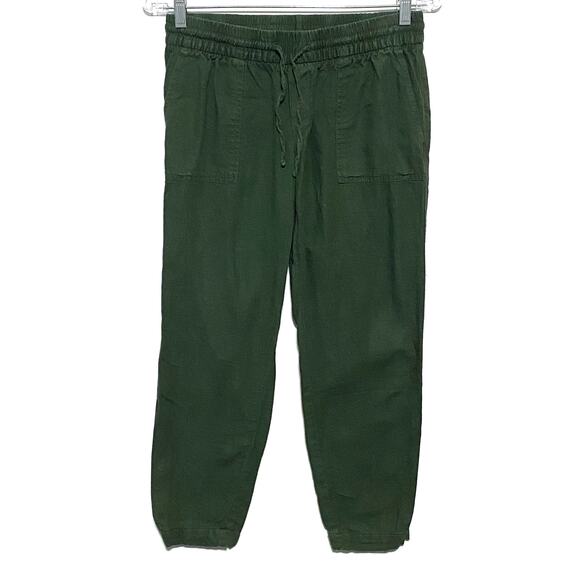 Old Navy Womens XS Linen Rayon Crop Pants Langenlook Pull On Drawstring Boho Y2K - Picture 1 of 7
